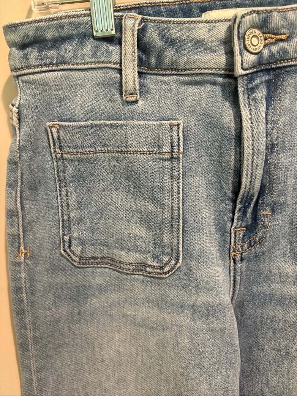 HIDDEN Brand Women’s Size 27 Wide Leg Cropped Jeans Light Wash Denim